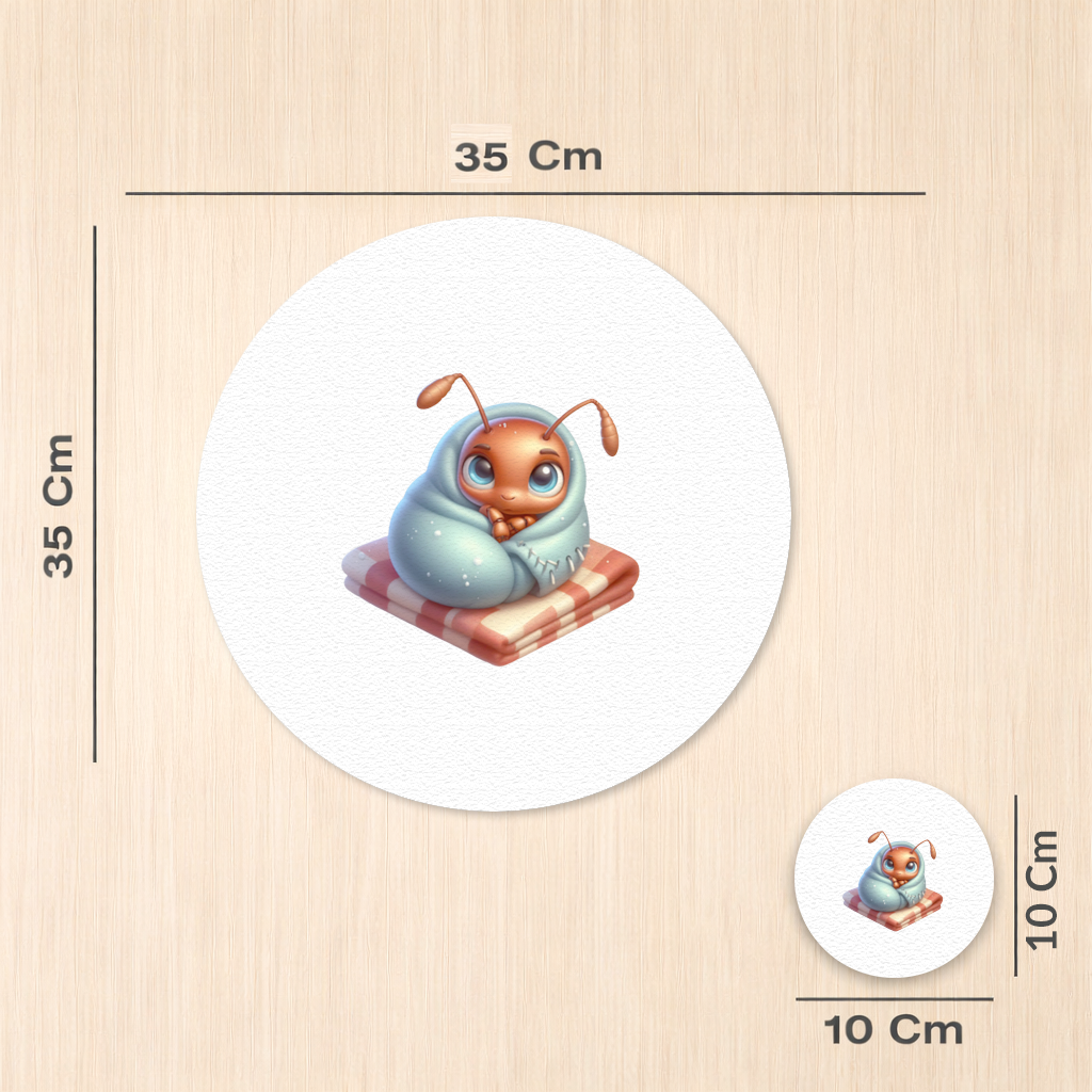Kawaii Baby Ant Wrapped in Blanket Charger Plate Set  12 Pieces