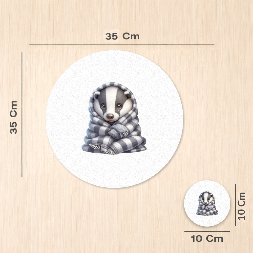 Cozy Baby Badger Wrapped in Blanket Charger Plate Set  12 Pieces