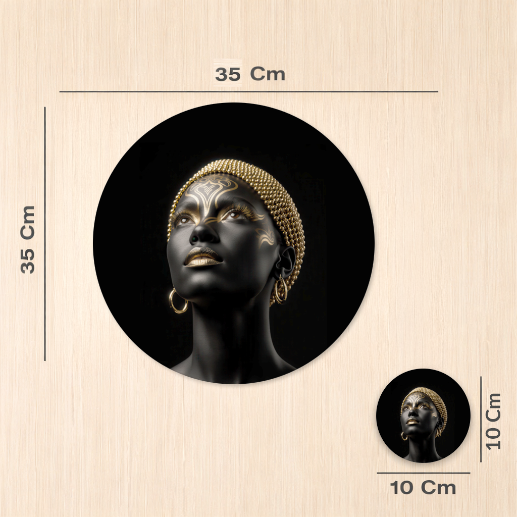 Gold Afrofuturistic Black Woman Charger Plate Set  12 Pieces