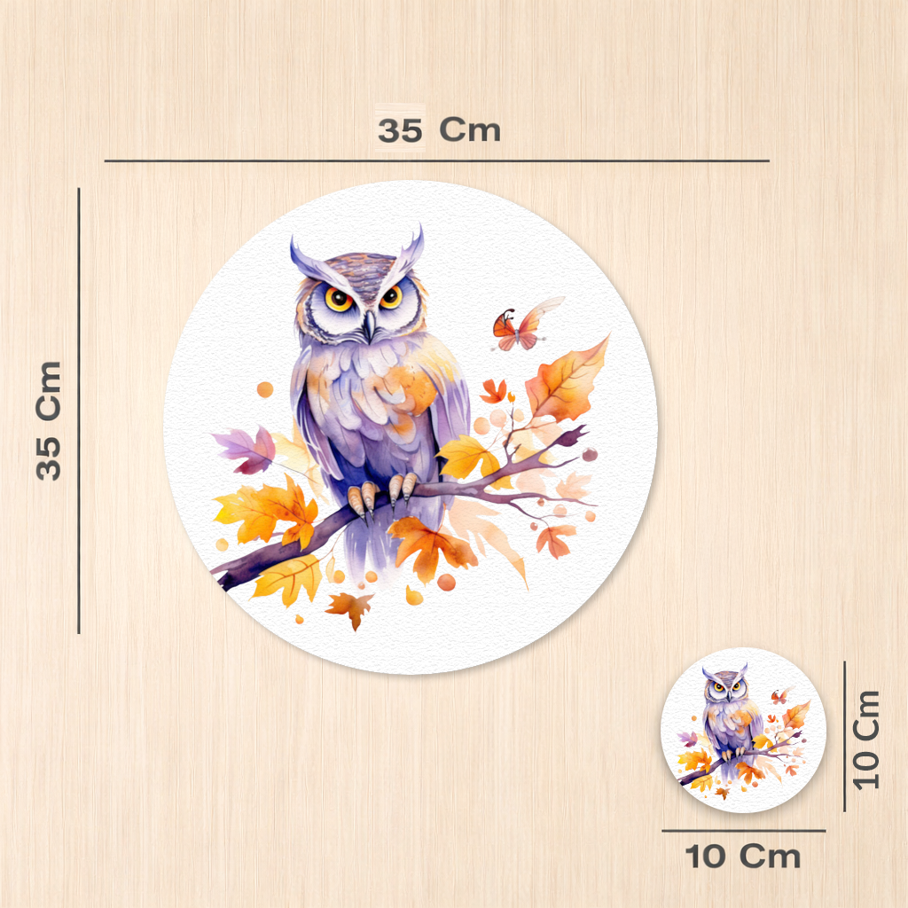 Whimsical Autumn Owl and Butterfly Charger Plate Set  12 Pieces