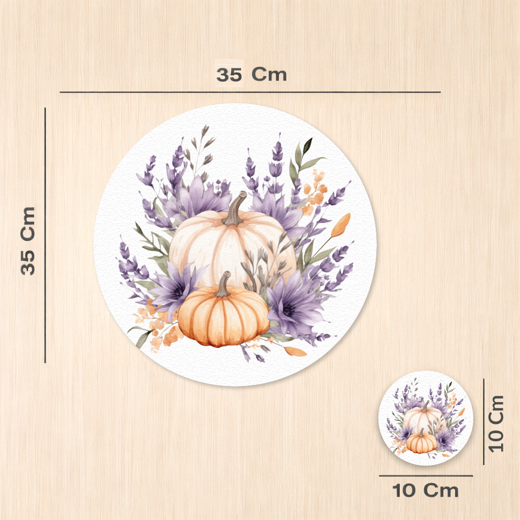 Lavender and Pumpkin Autumn Bouquet Charger Plate Set  12 Pieces