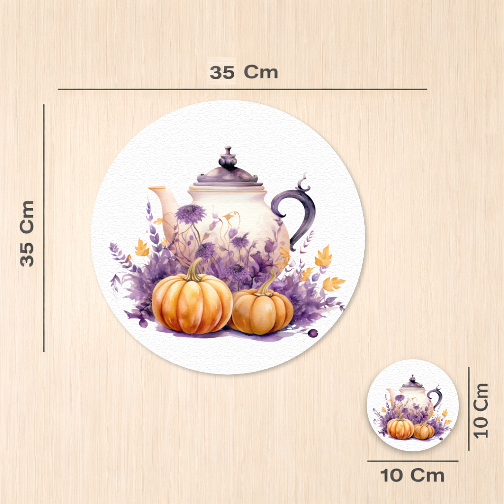 Vintage Purple Floral Pumpkin Teapot 