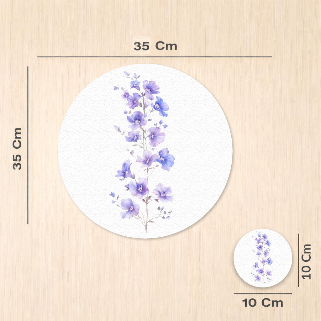 Delicate Blue Flax Wildflowers Charger Plate Set  12 Pieces