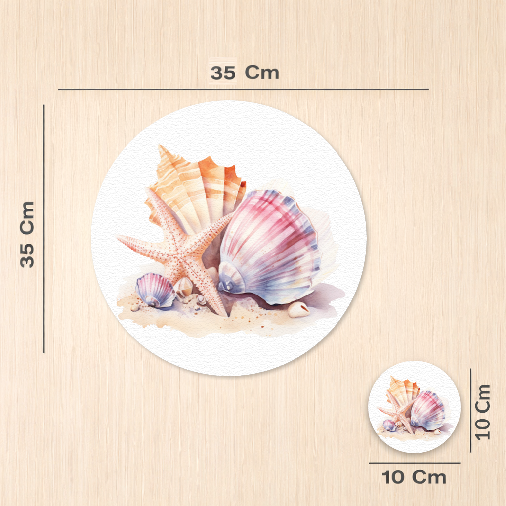 Watercolor Coastal Seashells 