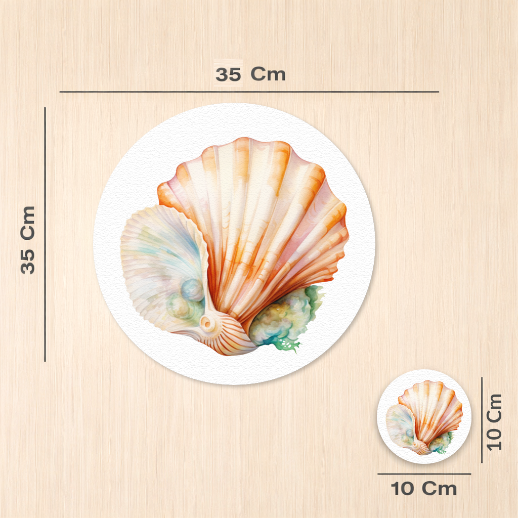 Iridescent Pearls in Orange Scallop Seashell Charger Plate Set  12 Pieces