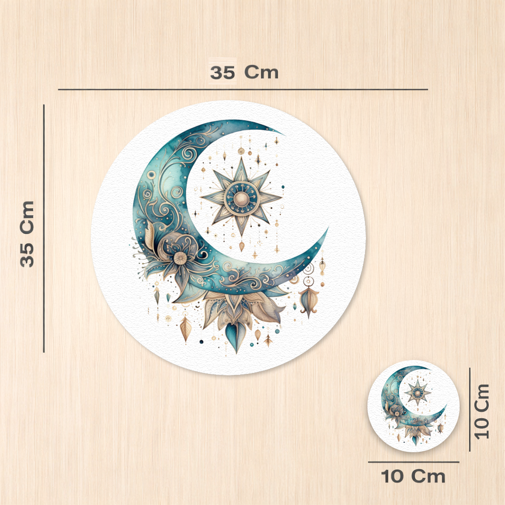 Boho Celestial Sun and Moon Charger Plate Set  12 Pieces
