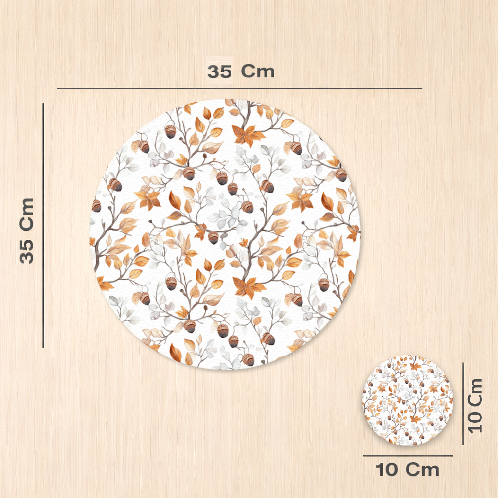 Watercolor Fall Acorns and Leaves Charger Plate Set  12 Pieces