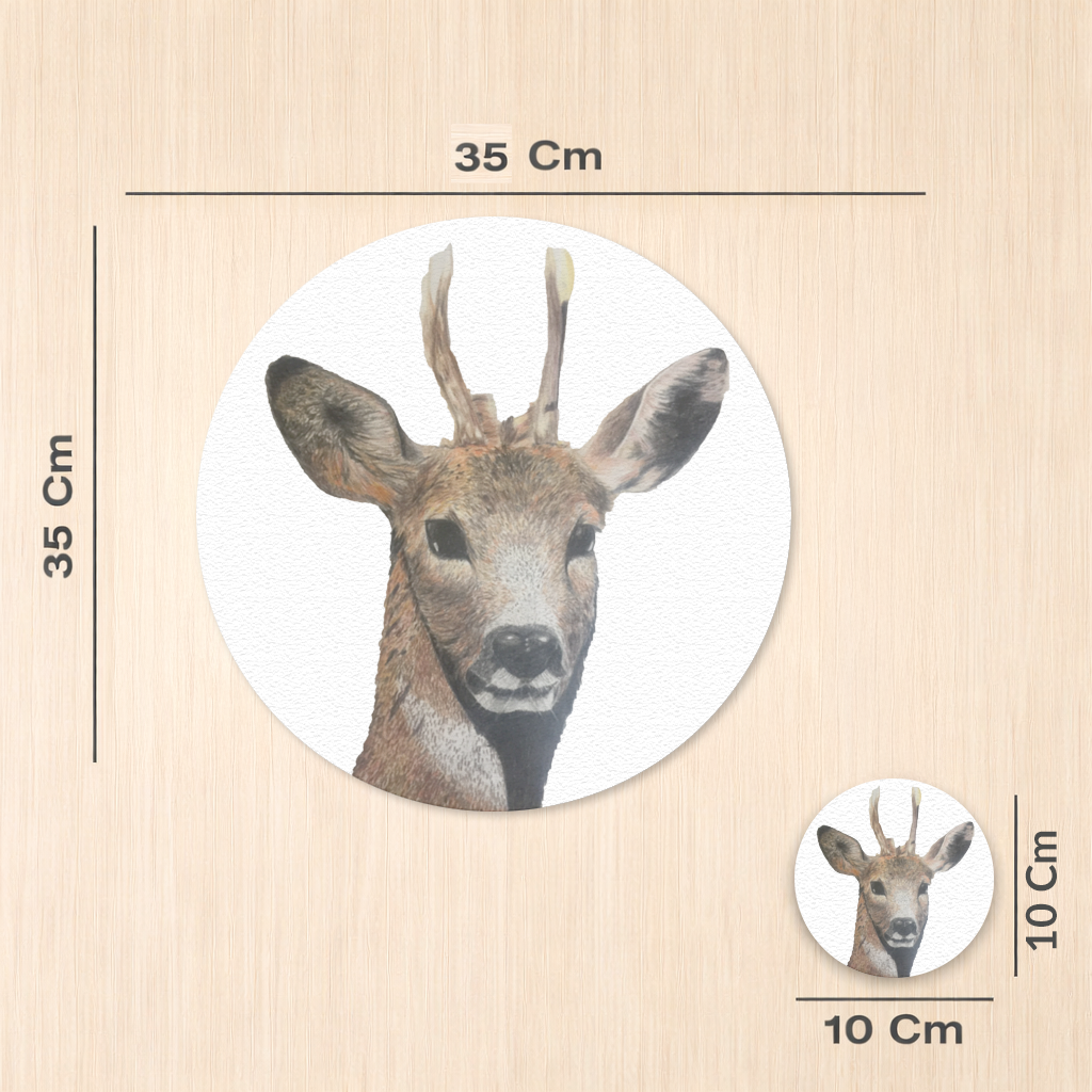 Deer colored pencil sketch Charger Plate Set 12 Pieces