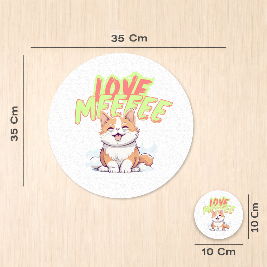 Cute Orange Cat Love Me Charger Plate Set  12 Pieces
