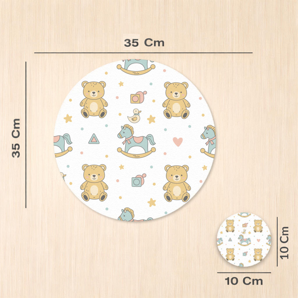 Cute Toy Pattern Kids Background Charger Plate Set 12 Pieces