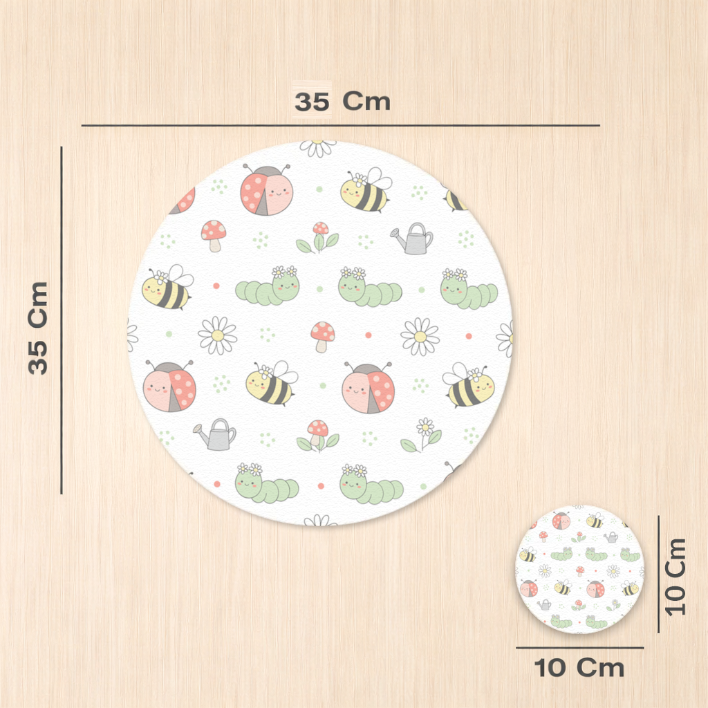 Cute Garden Bugs Pattern Charger Plate Set  12 Pieces