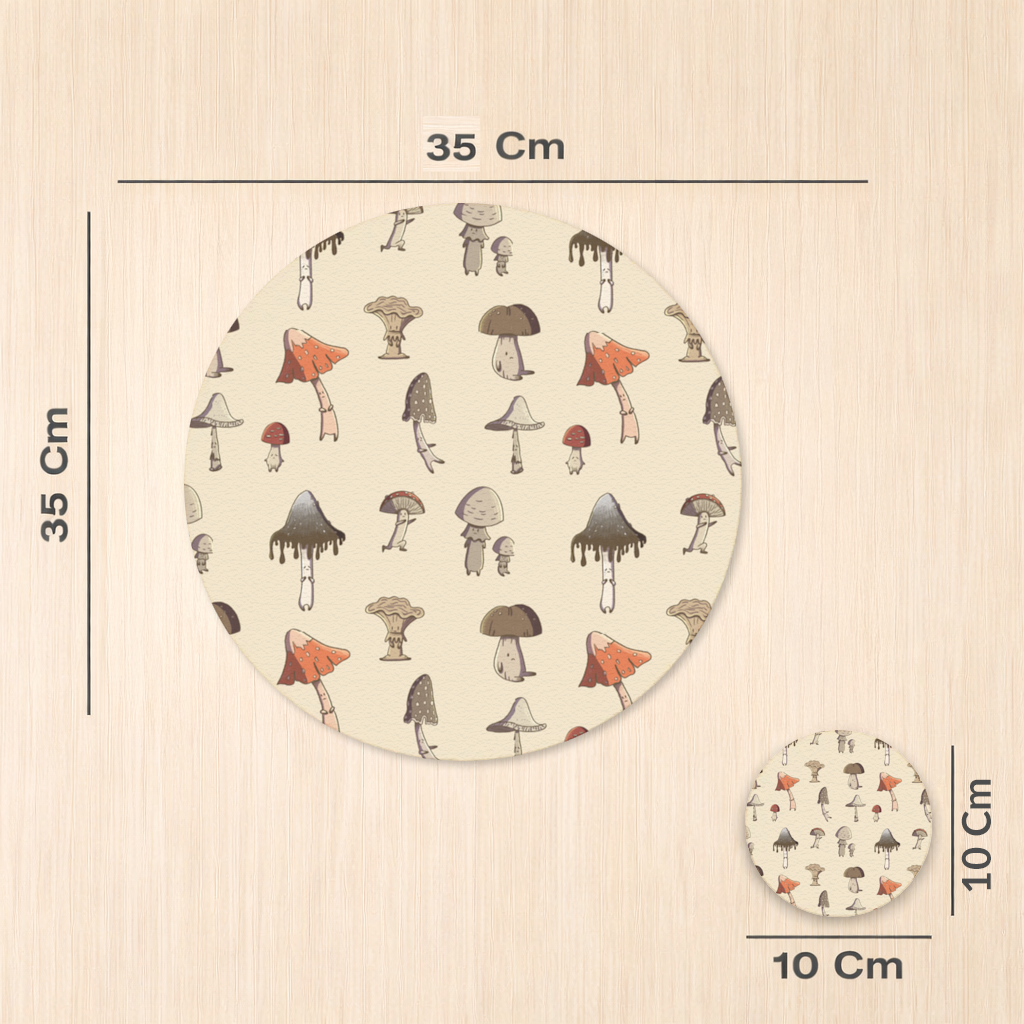 Sad Mushrooms Charger Plate Set 12 Pieces