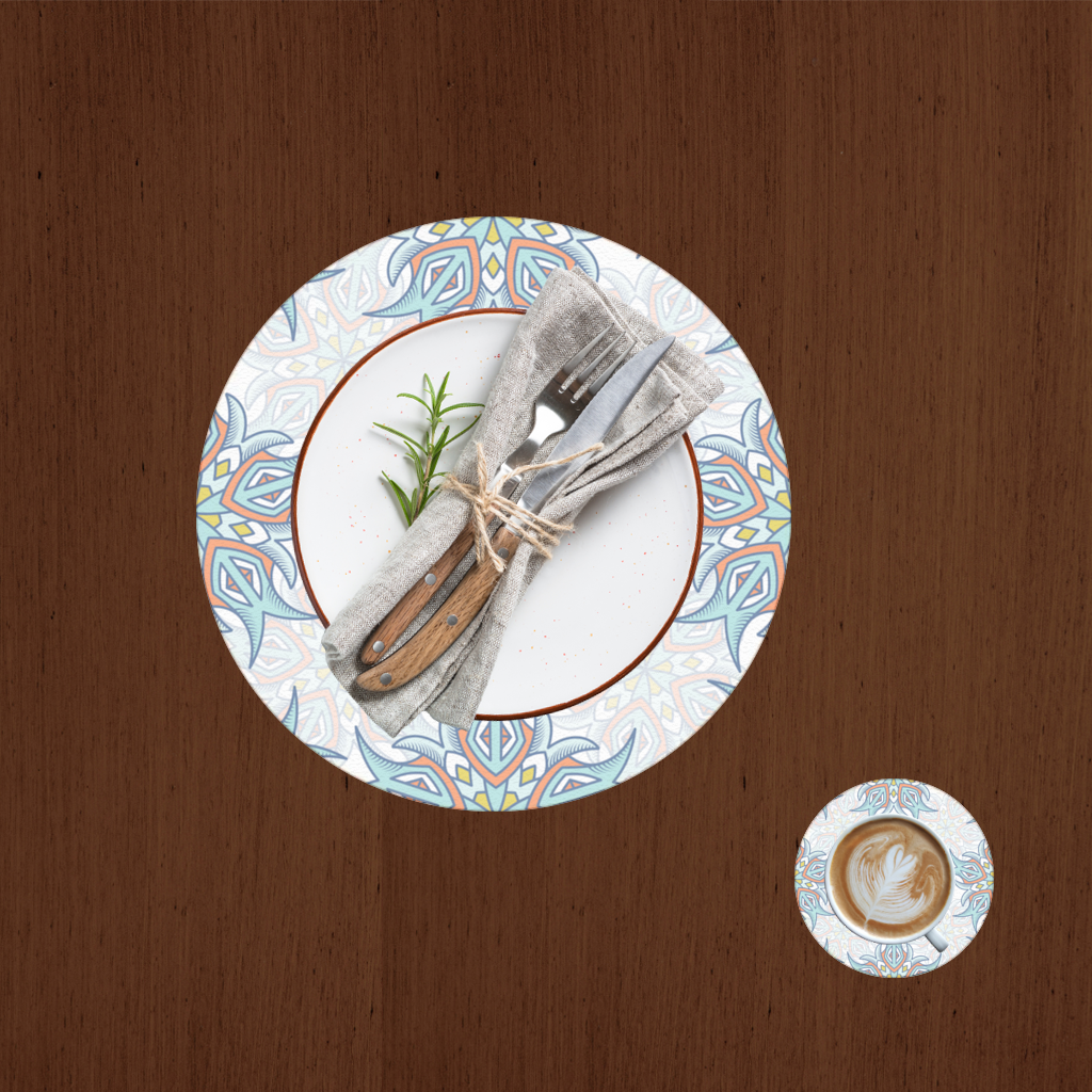 An abstract visual Charger Plate Set  12 Pieces