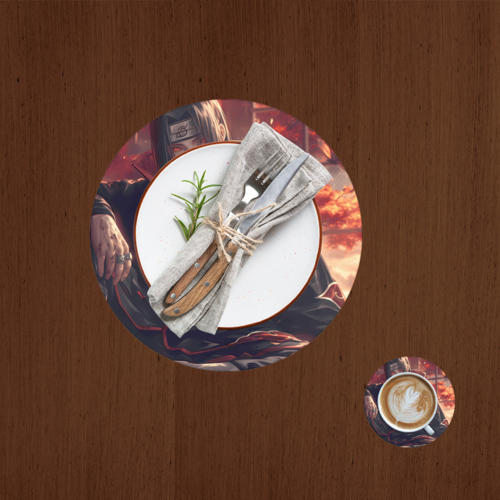 Itachi Uchiha  The Crimson Sunset of Sacrifice Charger Plate Set  12 Pieces