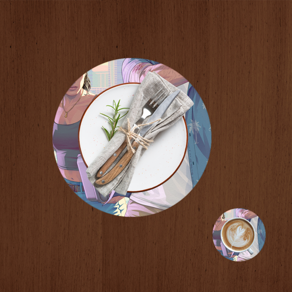 Vice City Showdown  Tropical Heist Duo Charger Plate Set  12 Pieces