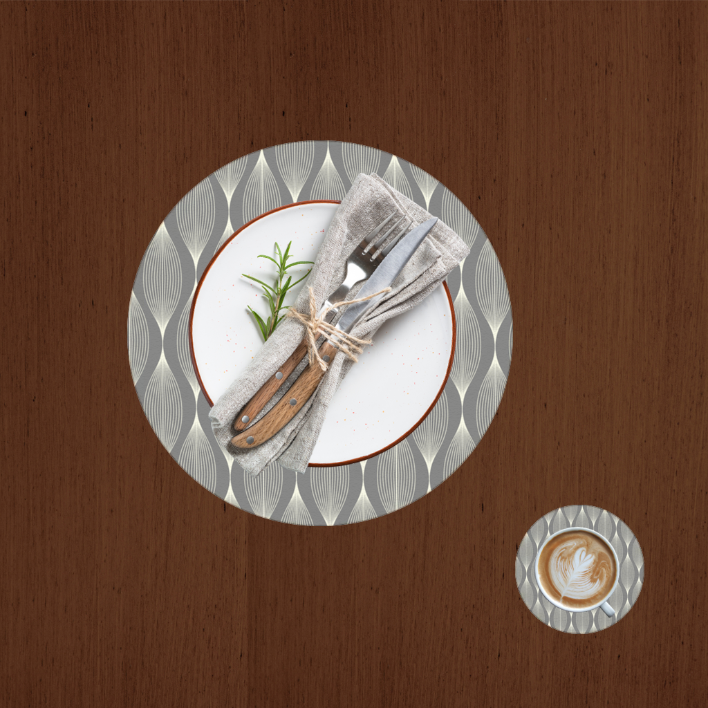 Art Deco Geometric Wavy Pattern Charger Plate Set  12 Pieces