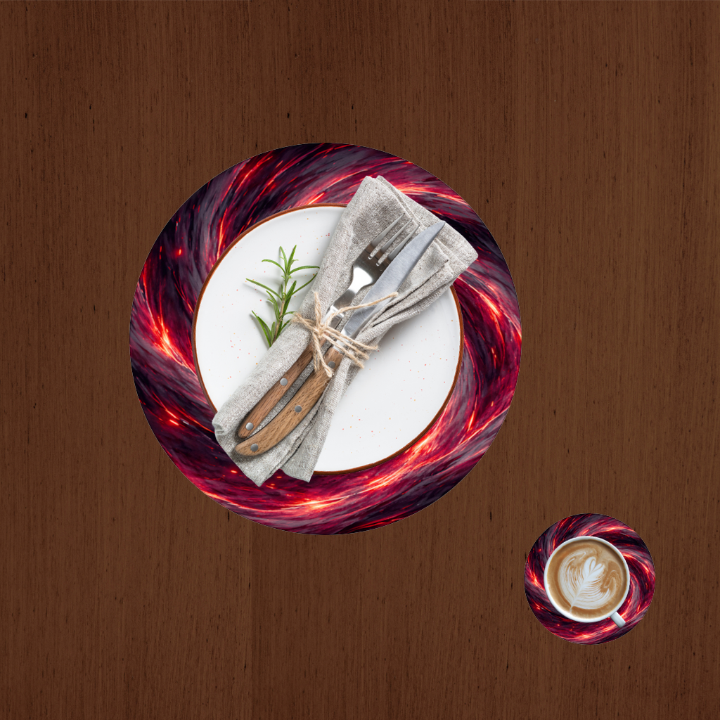 Uchiha Brothers Eternal Black Flames of Amaterasu Charger Plate Set  12 Pieces