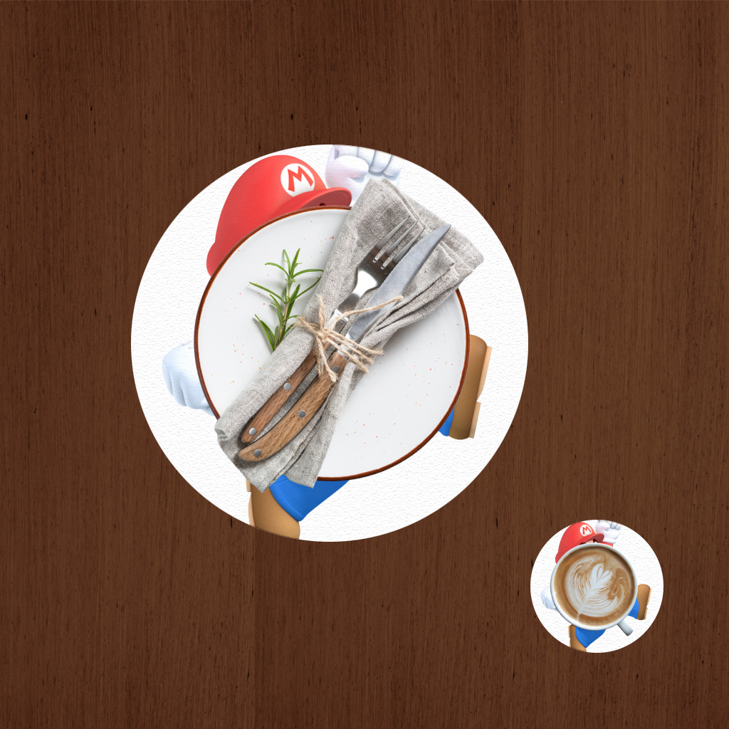 Retro Pixel Hero Design Charger Plate Set 12 Pieces