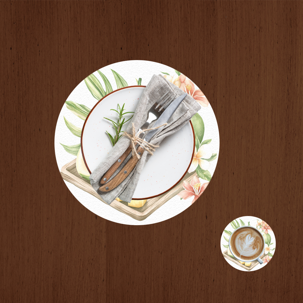 Tropical Papaya and Coconut Juice Charger Plate Set  12 Pieces