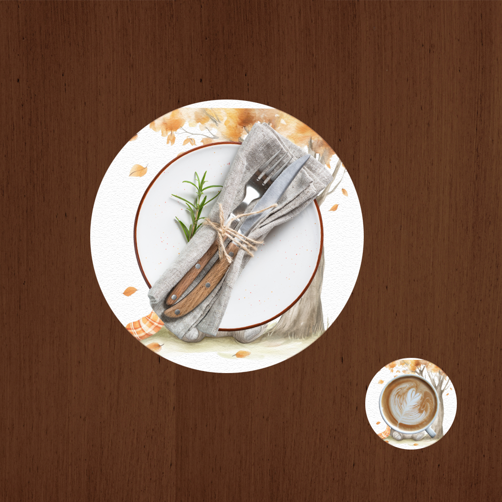 Reading Bear with Orange Scarf Charger Plate Set  12 Pieces