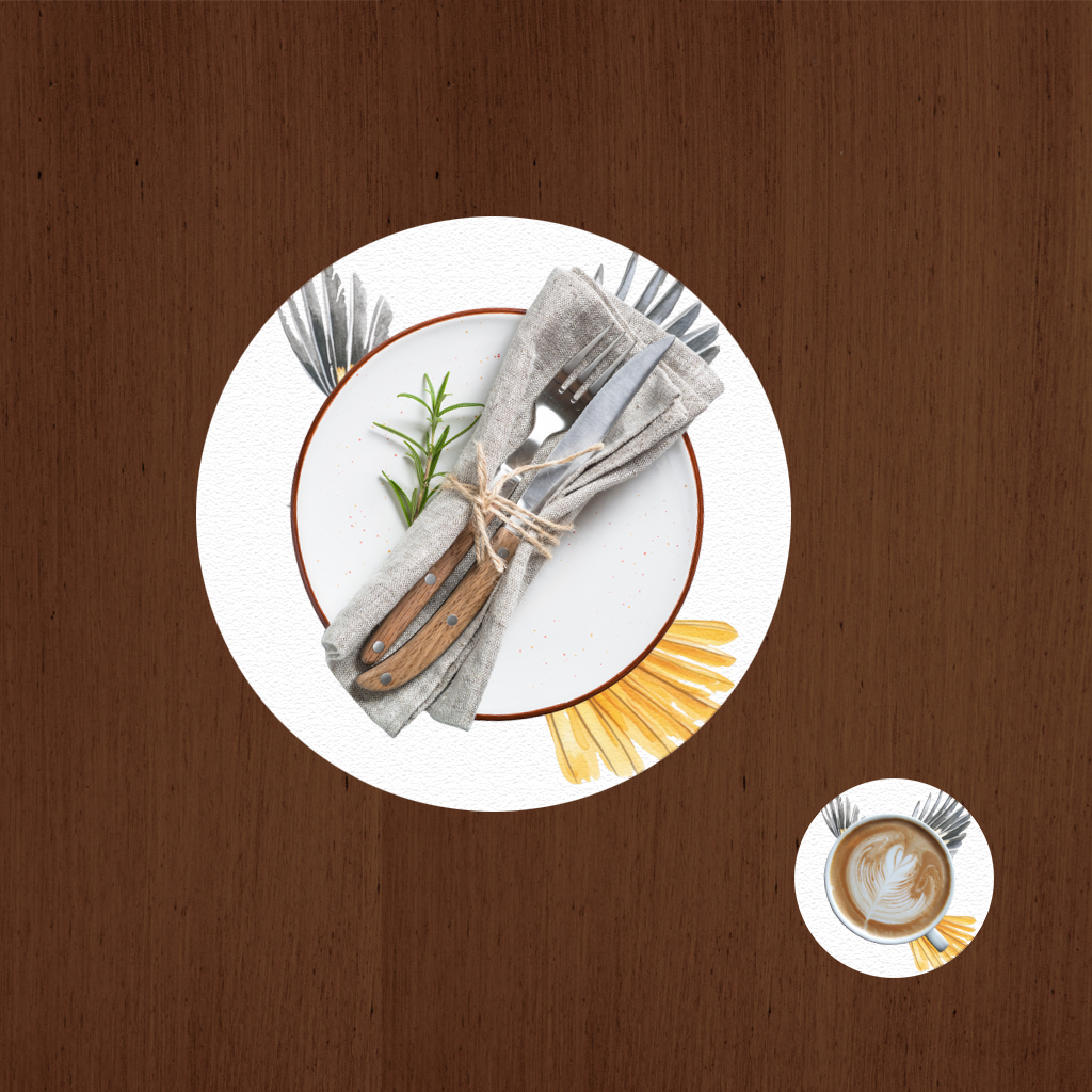 Turuncu Siyah Oryol Kuşu Servis Tabağı Altlığı (12 Adet)