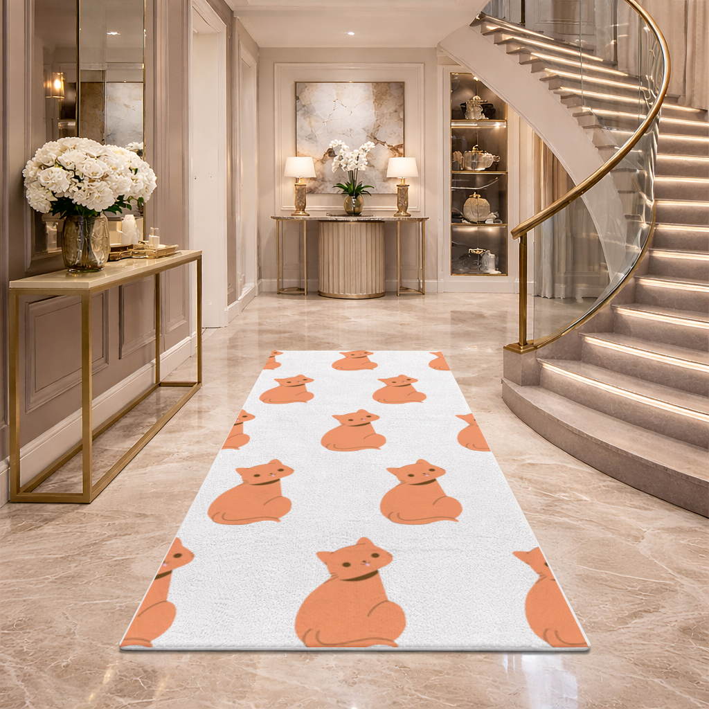furry feline friends Hallway & Entryway Rug