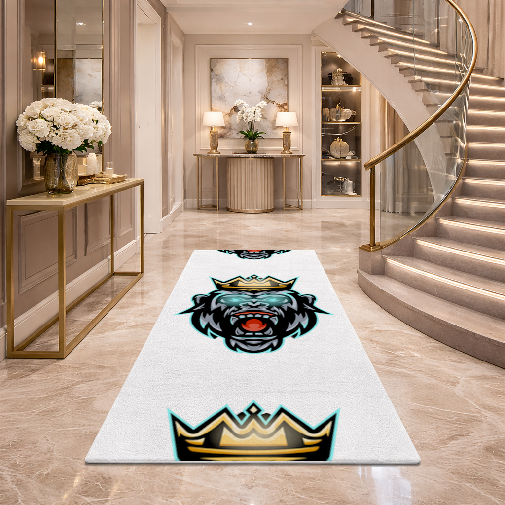 Angry Gorilla King with Crown Graphic - Neon Mascot Design 