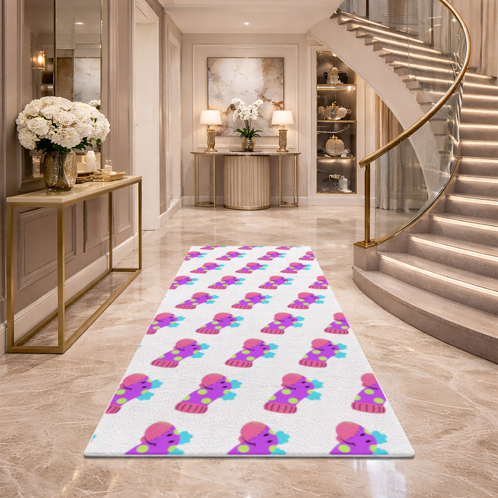 Cute Colorful Dinosaur Illustration Hallway & Entryway Rug