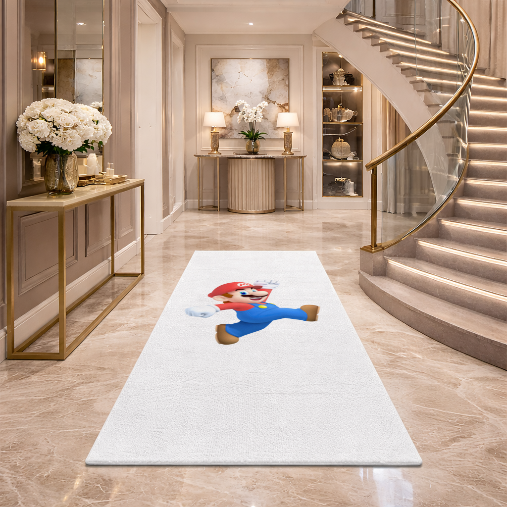 Retro Pixel Hero Design Hallway & Entryway Rug