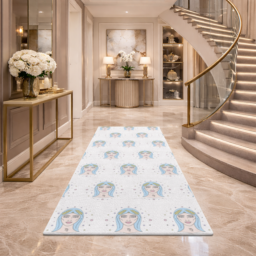 Virgo Zodiac Mystical Woman and Stars Hallway & Entryway Rug