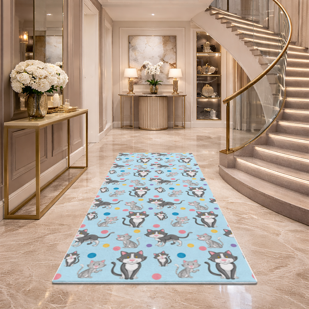 cat repeat pattern Hallway & Entryway Rug