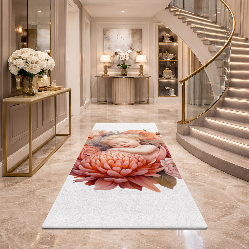 Ethereal Cottagecore Sleeping Baby Hallway & Entryway Rug