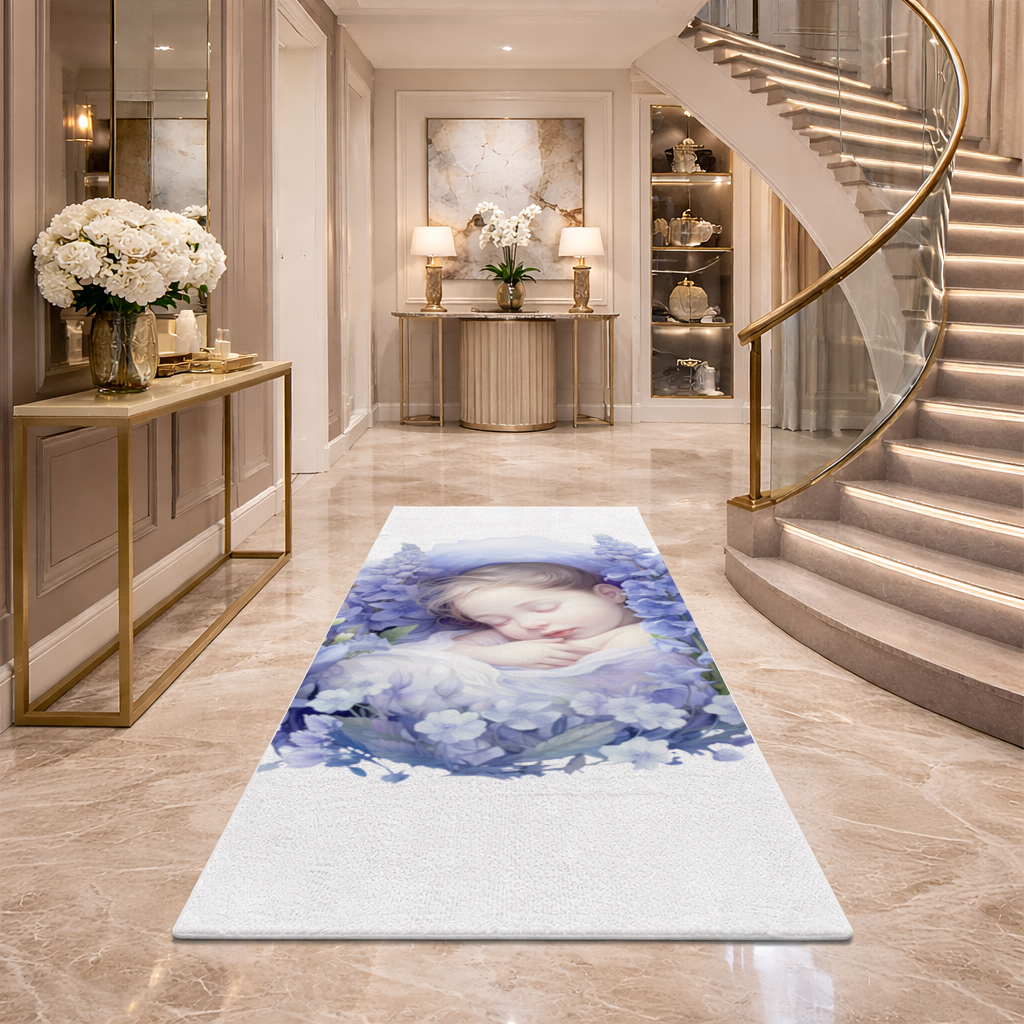 Sleeping Baby Blue Larkspur Hallway & Entryway Rug