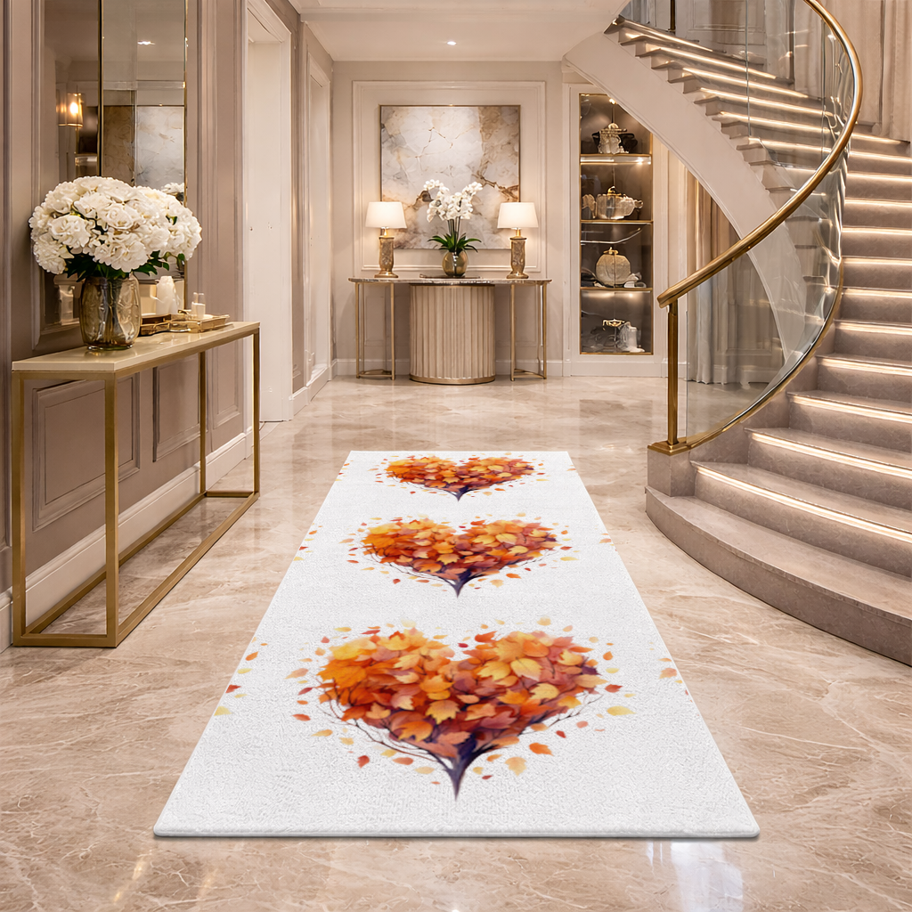 Sonbahar Yapraklı Kalp Antre ve Koridor Halısı