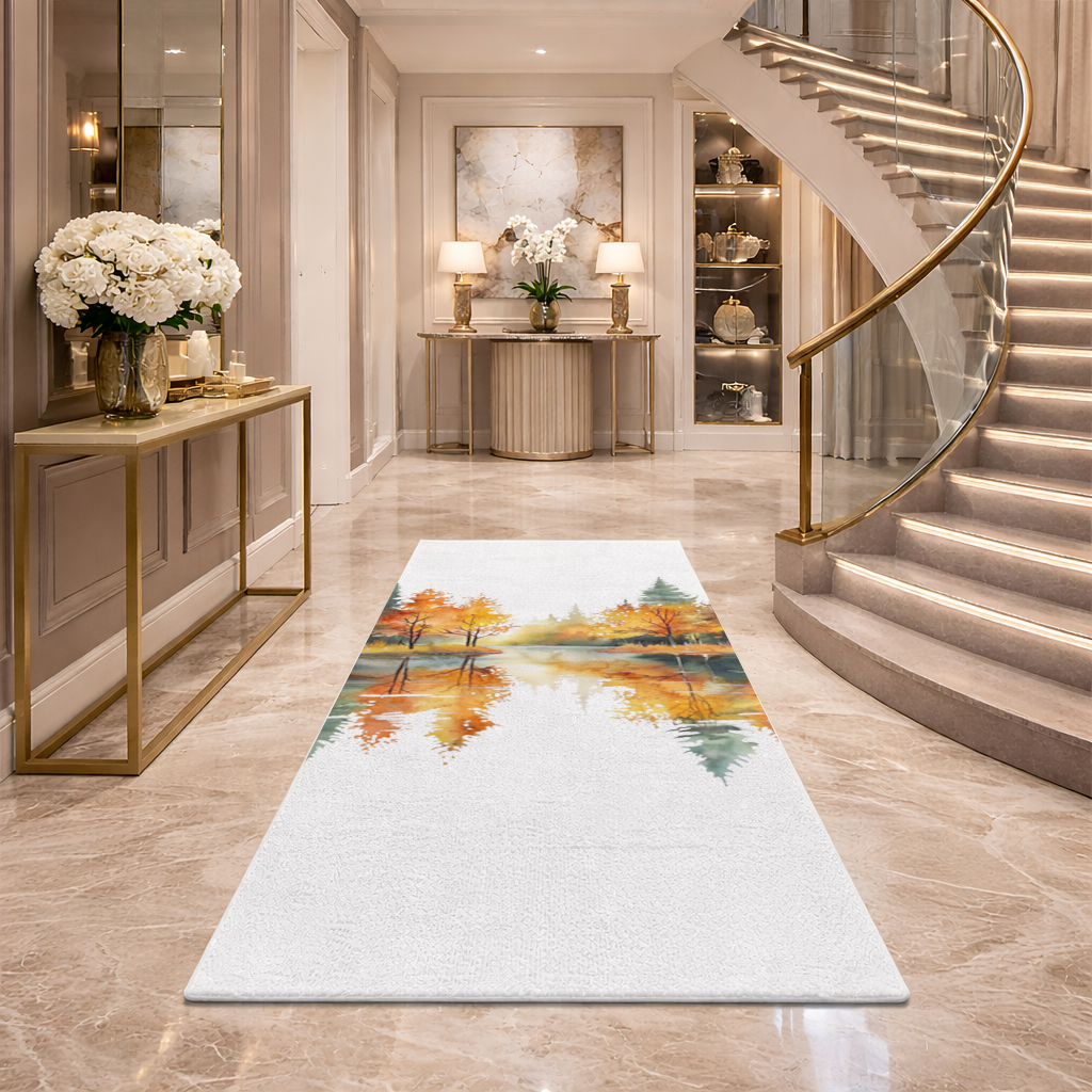 Sonbahar Ormanı Göl Yansıması Antre ve Koridor Halısı
