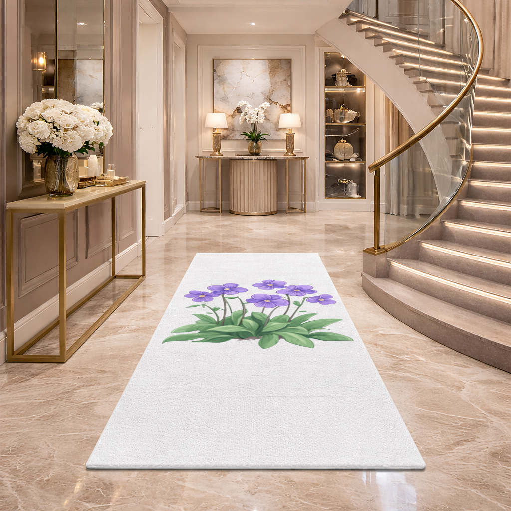 Kır Çiçekleri Mor Menekşeler Antre ve Koridor Halısı
