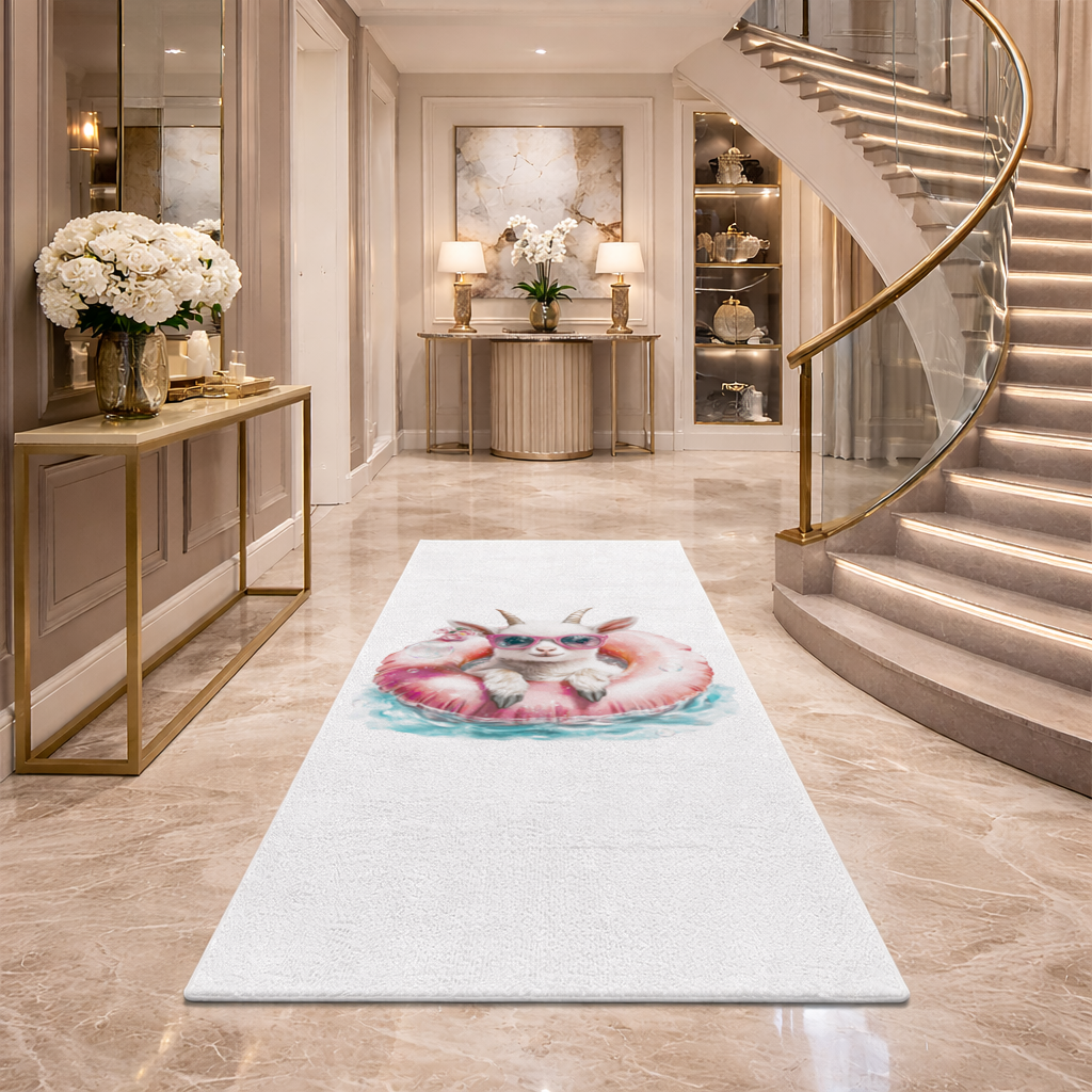 Pembe Gözlüklü Havuzda Yavru Keçi Antre ve Koridor Halısı