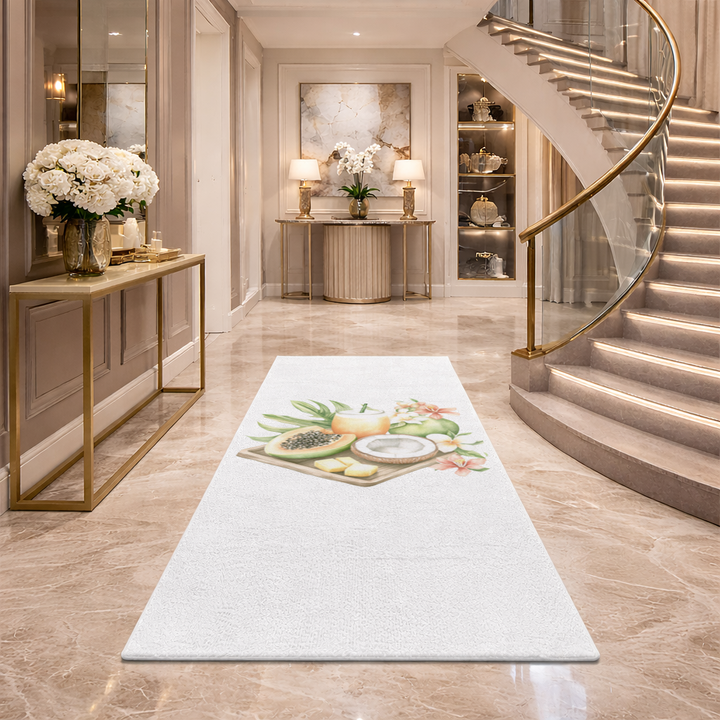 Tropikal Papaya ve Hindistan Cevizi Antre ve Koridor Halısı