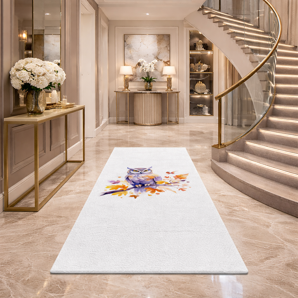 Whimsical Autumn Owl and Butterfly 