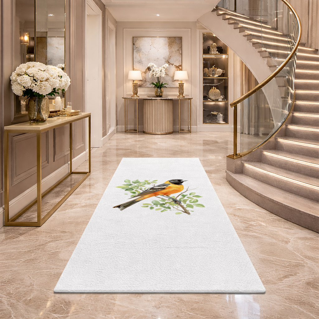 Baltimore Oriole on Branch Hallway & Entryway Rug