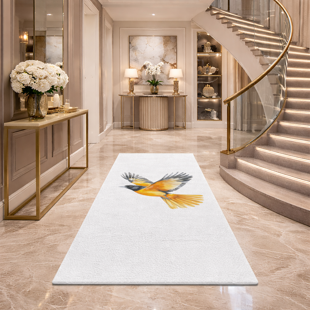 Watercolor Baltimore Oriole Hallway & Entryway Rug