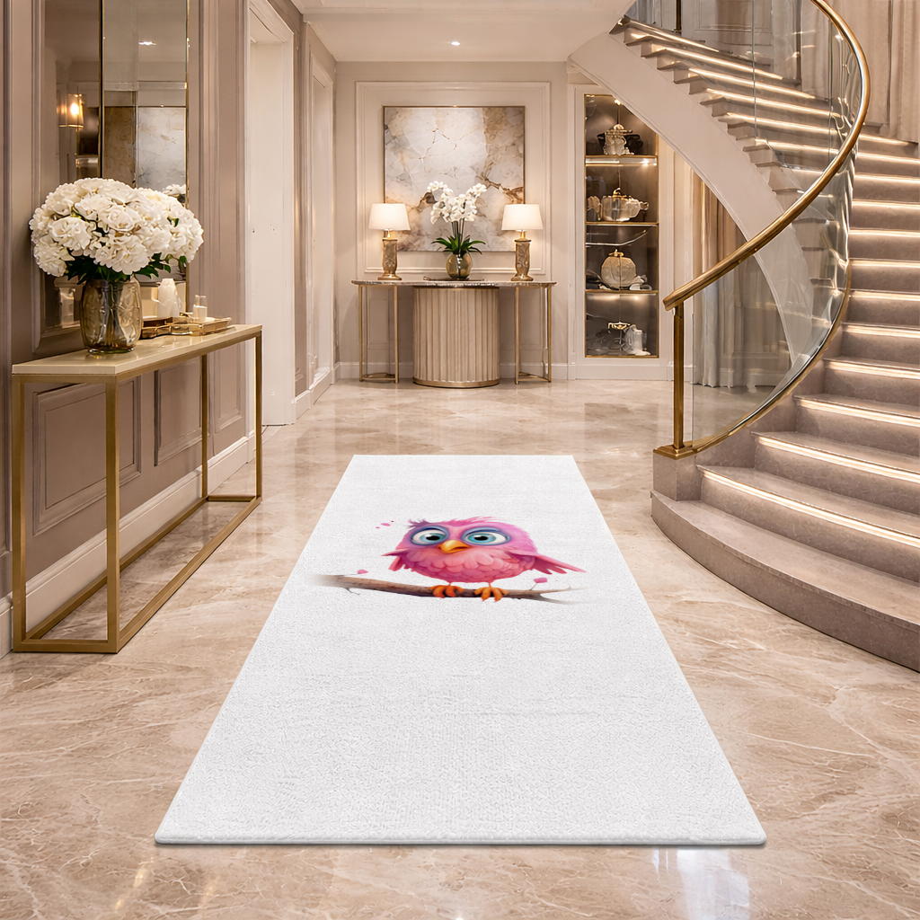 Cute Pink Bird with Large Blue Eyes 