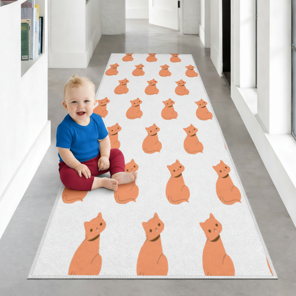 furry feline friends Hallway & Entryway Rug