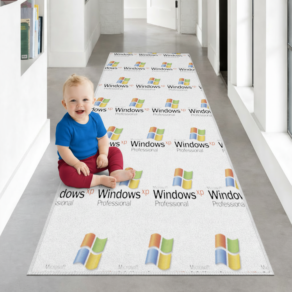 Digital Nostalgia Windows XP Iconic Logo Hallway & Entryway Rug