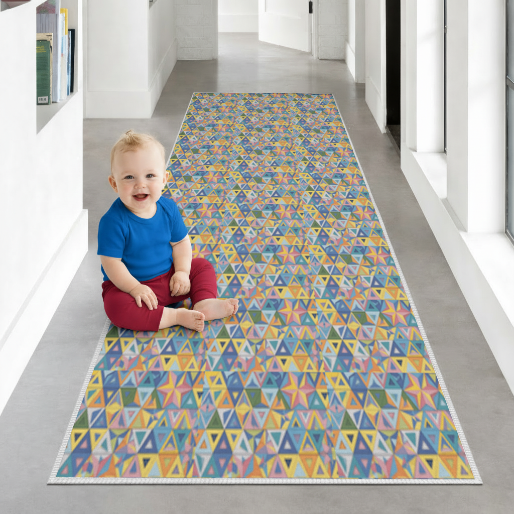 Rainbow triangle pattern Hallway & Entryway Rug