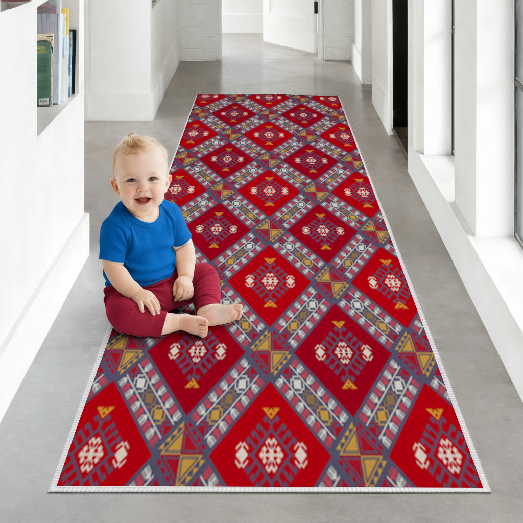 Traditional Kilim Pattern Motif Hallway & Entryway Rug