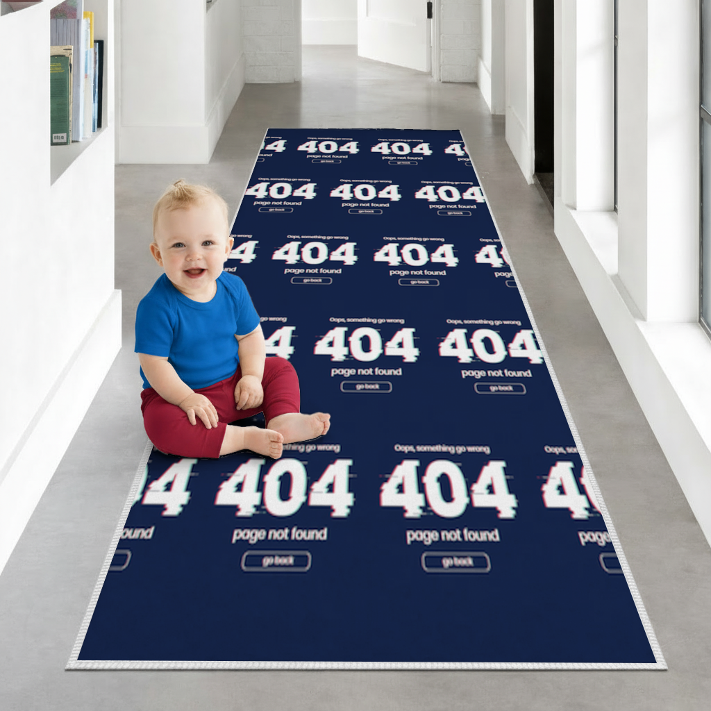 404 Error Glitch Design Hallway & Entryway Rug