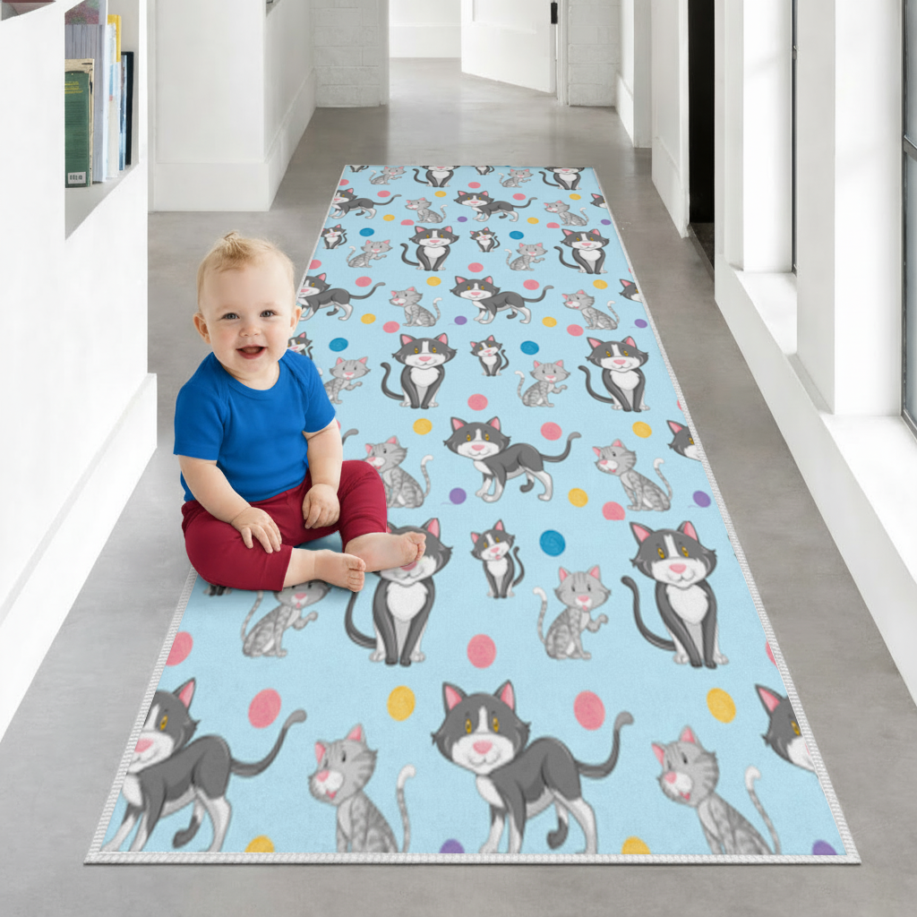 cat repeat pattern Hallway & Entryway Rug