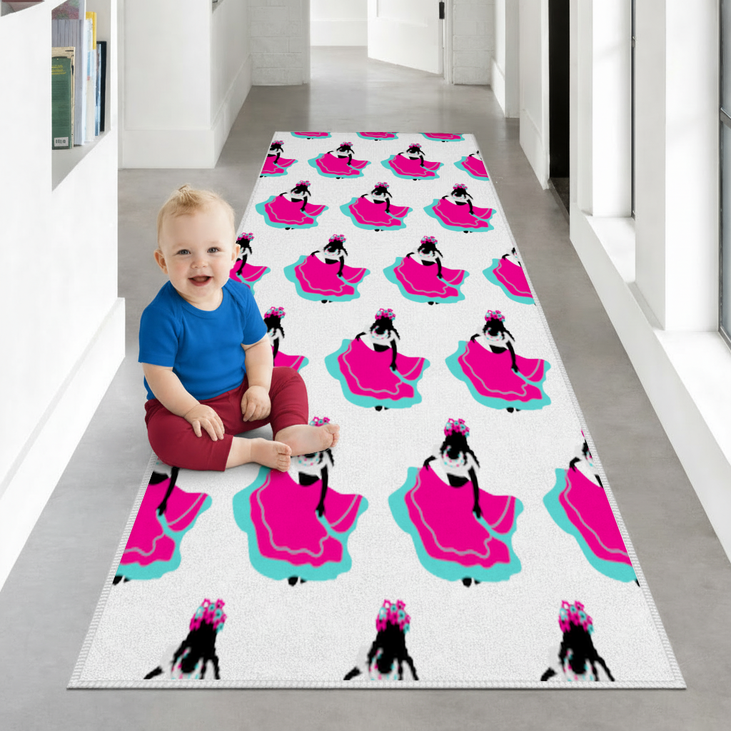 Mexican Folklorico Dancer Silhouette Hallway & Entryway Rug
