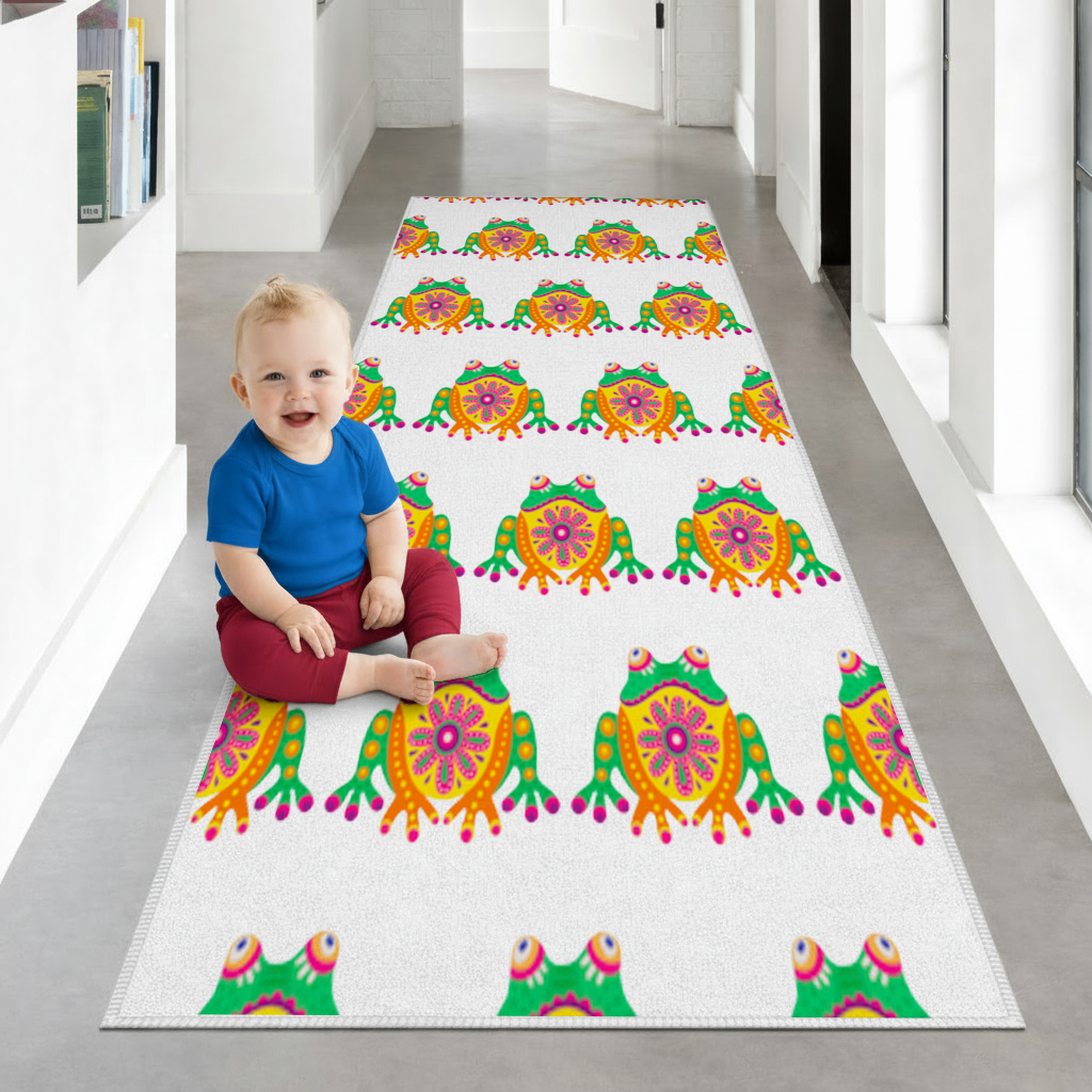 Mexican Alebrije Frog Hallway & Entryway Rug